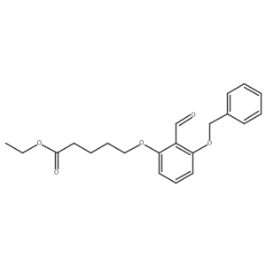 Ethyl 5-(2-formyl-3-benzyloxyphenoxy)pentanoate结构式