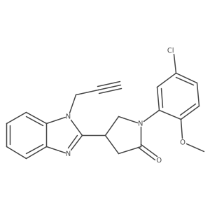 1-(5-chloro-2-methoxyphenyl)-4-(1-(prop-2-yn-1-yl)-1H-benzo[d]imidazol-2-yl)pyrrolidin-2-one结构式