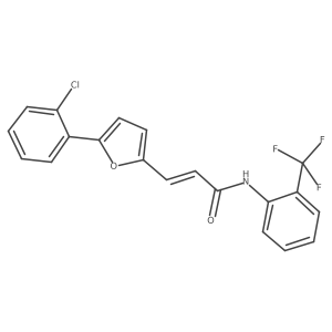 3-(5-(2-Chlorophenyl)furan-2-yl)-N-(2-(trifluoromethyl)phenyl)acrylamide Structure