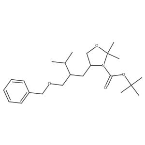 Tert-butyl 4-(2-benzyloxymethyl-3-methylbutyl)-2,2-dimethyloxazolidine-3-carboxylate结构式