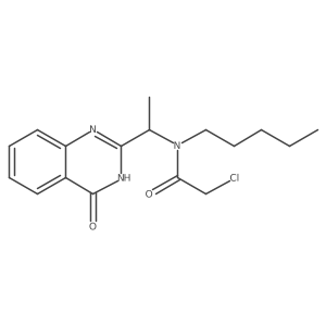 2-chloro-N-[1-(4-oxo-3,4-dihydro-2-quinazolinyl)ethyl]-N-pentylacetamide结构式