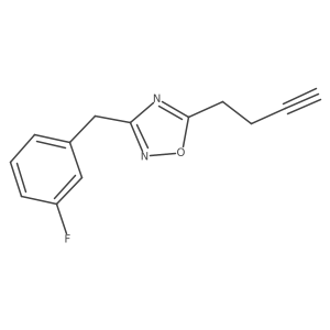 5-(3-Butyn-1-yl)-3-[(3-fluorophenyl)methyl]-1,2,4-oxadiazole结构式