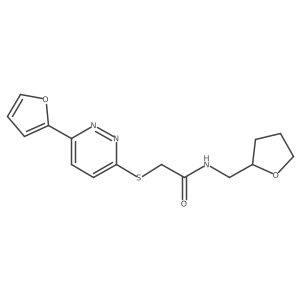 2-((6-(furan-2-yl)pyridazin-3-yl)thio)-N-((tetrahydrofuran-2-yl)methyl)acetamide Structure