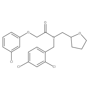 2-(3-chlorophenoxy)-N-(2,4-dichlorobenzyl)-N-(tetrahydrofuran-2-ylmethyl)acetamide结构式
