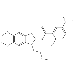 (Z)-2-chloro-N-(5,6-dimethoxy-3-(2-methoxyethyl)benzo[d]thiazol-2(3H)-ylidene)-5-nitrobenzamide Structure