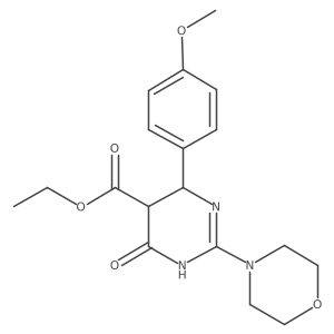 Ethyl 4-(4-(methyloxy)phenyl)-2-(4-morpholinyl)-6-oxo-1,4,5,6-tetrahydro-5-pyrimidinecarboxylate结构式