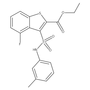 Ethyl 4-fluoro-3-[(3-methylphenyl)sulfamoyl]-1-benzothiophene-2-carboxylate结构式