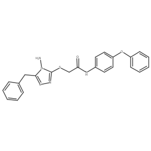 2-[(4-amino-5-benzyl-4H-1,2,4-triazol-3-yl)sulfanyl]-N-(4-phenoxyphenyl)acetamide结构式