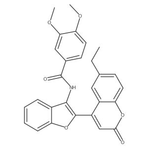 N-[2-(6-ethyl-2-oxo-2H-chromen-4-yl)-1-benzofuran-3-yl]-3,4-dimethoxybenzamide Structure