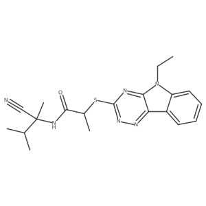 N-(1-cyano-1,2-dimethylpropyl)-2-({5-ethyl-5H-[1,2,4]triazino[5,6-b]indol-3-yl}sulfanyl)propanamide Structure
