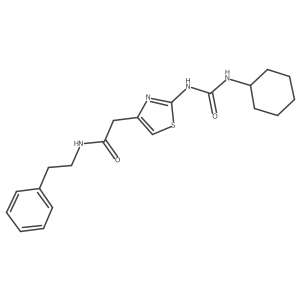 2-(2-(3-cyclohexylureido)thiazol-4-yl)-N-phenethylacetamide结构式