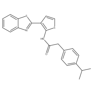 N-(3-(benzo[d]thiazol-2-yl)thiophen-2-yl)-2-(4-isopropylphenyl)acetamide结构式