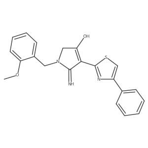 5-amino-1-(2-methoxybenzyl)-4-(4-phenyl-1,3-thiazol-2-yl)-1,2-dihydro-3H-pyrrol-3-one结构式