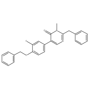 2-Benzyl-5-(3-fluoro-4-phenylmethoxyphenyl)-3-methylpyrimidin-4-one Structure