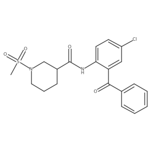 N-(2-benzoyl-4-chlorophenyl)-1-(methylsulfonyl)piperidine-3-carboxamide结构式