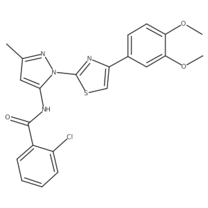 2-chloro-N-(1-(4-(3,4-dimethoxyphenyl)thiazol-2-yl)-3-methyl-1H-pyrazol-5-yl)benzamide Structure