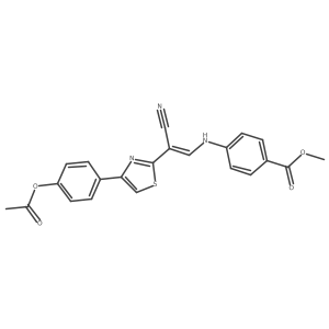 (E)-methyl 4-((2-(4-(4-acetoxyphenyl)thiazol-2-yl)-2-cyanovinyl)amino)benzoate结构式