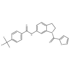 N-[1-(furan-2-carbonyl)-2,3-dihydro-1H-indol-6-yl]-4-(trifluoromethyl)benzamide结构式
