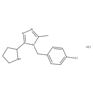 4-[(4-chlorophenyl)methyl]-3-methyl-5-[(2R)-pyrrolidin-2-yl]-1,2,4-triazole;hydrochloride结构式