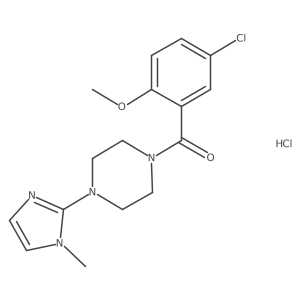 (5-chloro-2-methoxyphenyl)(4-(1-methyl-1H-imidazol-2-yl)piperazin-1-yl)methanone hydrochloride Structure