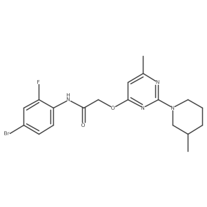 N-(4-bromo-2-fluorophenyl)-2-{[6-methyl-2-(3-methylpiperidin-1-yl)pyrimidin-4-yl]oxy}acetamide Structure
