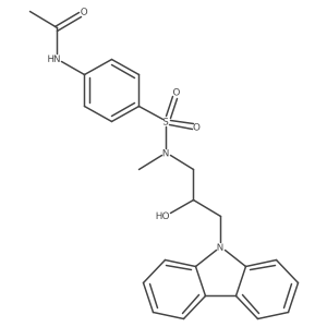 N-(4-(N-(3-(9H-carbazol-9-yl)-2-hydroxypropyl)-N-methylsulfamoyl)phenyl)acetamide结构式
