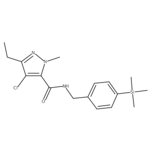 4-Chloro-3-ethyl-1-methyl-N-[[4-(trimethylsilyl)phenyl]methyl]-1H-pyrazole-5-carboxamide结构式
