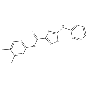 N-(3-fluoro-4-methylphenyl)-2-(pyridin-2-ylamino)thiazole-4-carboxamide结构式