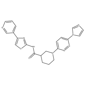 1-(6-(1H-imidazol-1-yl)pyridazin-3-yl)-N-(4-(pyridin-3-yl)thiazol-2-yl)piperidine-3-carboxamide结构式