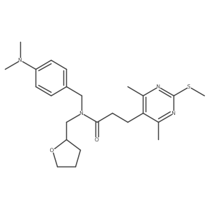 3-[4,6-dimethyl-2-(methylsulfanyl)pyrimidin-5-yl]-N-{[4-(dimethylamino)phenyl]methyl}-N-[(oxolan-2-yl)methyl]propanamide结构式