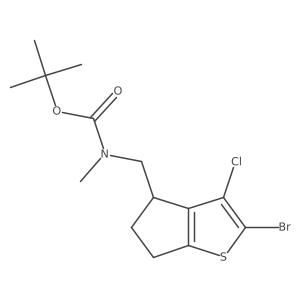 tert-butyl (2-bromo-3-chloro-5,6-dihydro-4H-cyclopenta[b]thiophen-4-yl)methyl(methyl)carbamate Structure