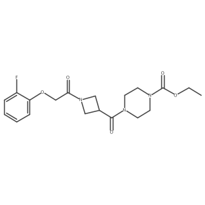 Ethyl 4-(1-(2-(2-fluorophenoxy)acetyl)azetidine-3-carbonyl)piperazine-1-carboxylate结构式