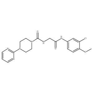 N-{2-[(3-chloro-4-methoxyphenyl)amino]-2-oxoethyl}-4-(pyrimidin-2-yl)piperazine-1-carboxamide Structure
