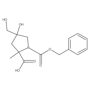 (2S)-1-((benzyloxy)carbonyl)-4-hydroxy-4-(hydroxymethyl)-2-methylpyrrolidine-2-carboxylic acid Structure