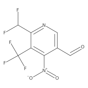 2-(Difluoromethyl)-4-nitro-3-(trifluoromethyl)pyridine-5-carboxaldehyde结构式