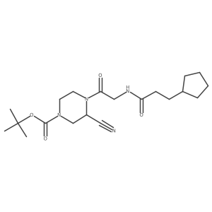 Tert-butyl 3-cyano-4-[2-(3-cyclopentylpropanamido)acetyl]piperazine-1-carboxylate结构式