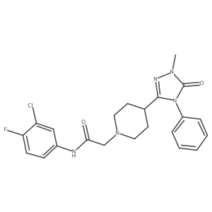 N-(3-chloro-4-fluorophenyl)-2-(4-(1-methyl-5-oxo-4-phenyl-4,5-dihydro-1H-1,2,4-triazol-3-yl)piperidin-1-yl)acetamide Structure