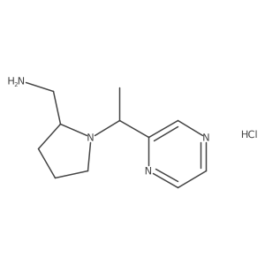 (1-(1-(Pyrazin-2-yl)ethyl)pyrrolidin-2-yl)methanamine hydrochloride结构式