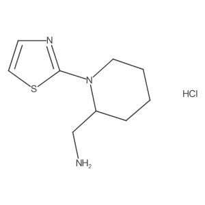 (1-(Thiazol-2-yl)piperidin-2-yl)methanamine hydrochloride Structure