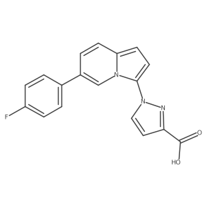 1-(6-(4-Fluorophenyl)indolizin-3-yl)-1H-pyrazole-3-carboxylic acid结构式