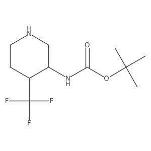 tert-butyl N-[4-(trifluoromethyl)piperidin-3-yl]carbamate Structure