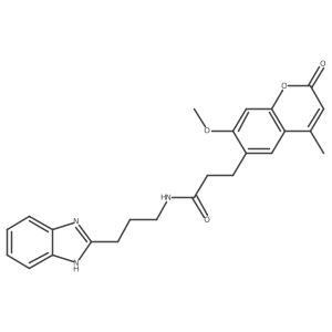 N-[3-(1H-benzimidazol-2-yl)propyl]-3-(7-methoxy-4-methyl-2-oxo-2H-chromen-6-yl)propanamide结构式