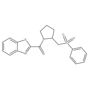 Benzo[d]thiazol-2-yl(2-((phenylsulfonyl)methyl)pyrrolidin-1-yl)methanone结构式