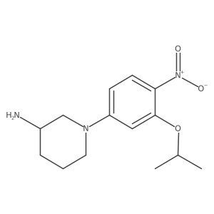 (3R)-1-[4-nitro-3-(propan-2-yloxy)phenyl]piperidin-3-amine结构式