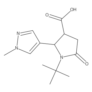 1-tert-butyl-2-(1-methyl-1H-pyrazol-4-yl)-5-oxopyrrolidine-3-carboxylic acid结构式
