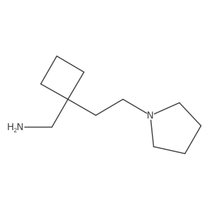 {1-[2-(Pyrrolidin-1-yl)ethyl]cyclobutyl}methanamine结构式