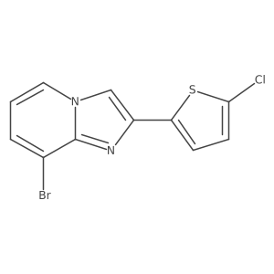 8-Bromo-2-(5-chlorothiophen-2-yl)imidazo[1,2-a]pyridine结构式