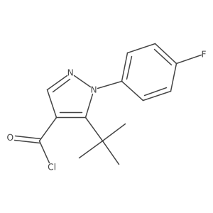 5-Tert-butyl-1-(4-fluorophenyl)pyrazole-4-carbonyl chloride结构式