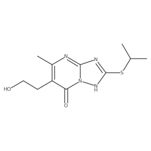 6-(2-Hydroxyethyl)-2-(isopropylthio)-5-methyl-[1,2,4]triazolo[1,5-a]pyrimidin-7(4H)-one结构式