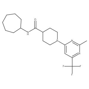 N-cycloheptyl-1-[2-methyl-6-(trifluoromethyl)pyrimidin-4-yl]piperidine-4-carboxamide结构式